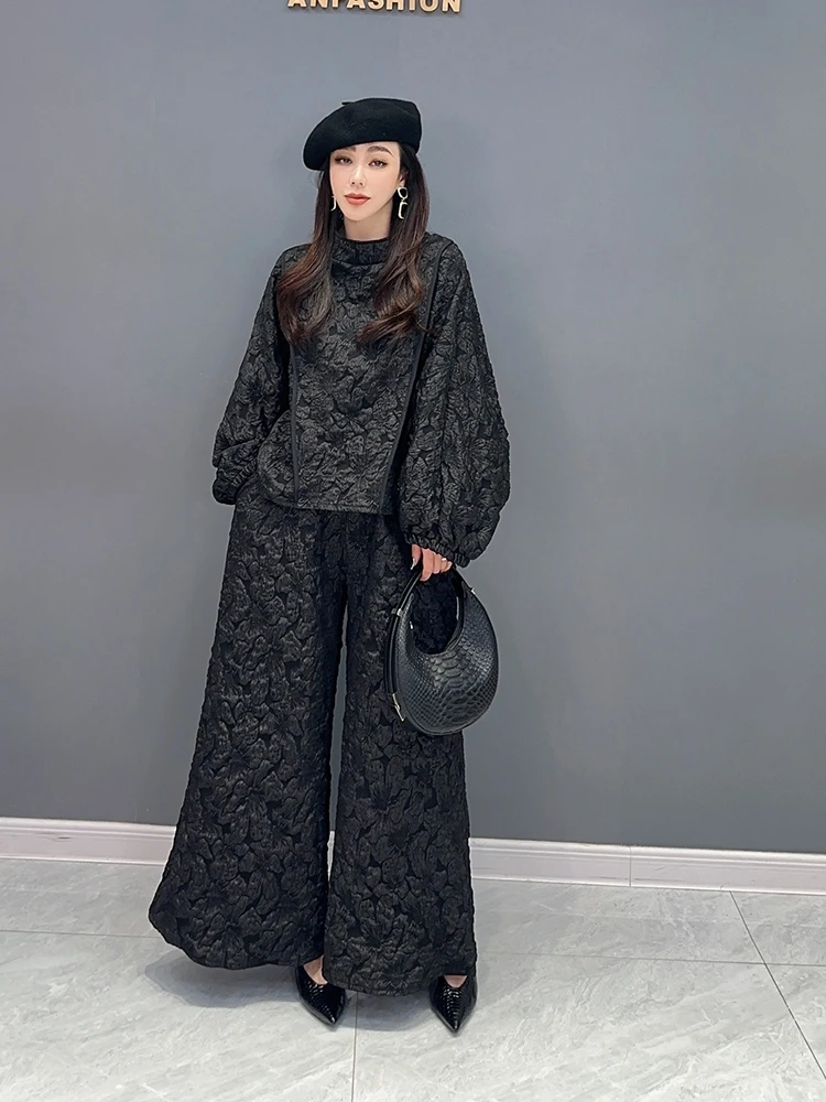 2024 spring new retro style style all the trend jacquard bottom top fashion wide-leg pants two-piece set women
2024 spring new retro style style all the trend jacquard bottom top fashion wide-leg pants two-piece set women