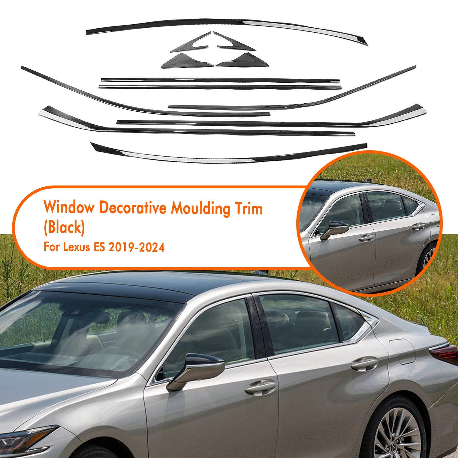 Для Lexus ES 2019-2024 наружная оконная отделка, полоса, титановая черная дверь, водонепроницаемое уплотнение, оттенок, декоративное литье
Для Lexus ES 2019-2024 наружная оконная отделка, полоса, титановая черная дверь, водонепроницаемое уплотнение, оттенок, декоративное литье
