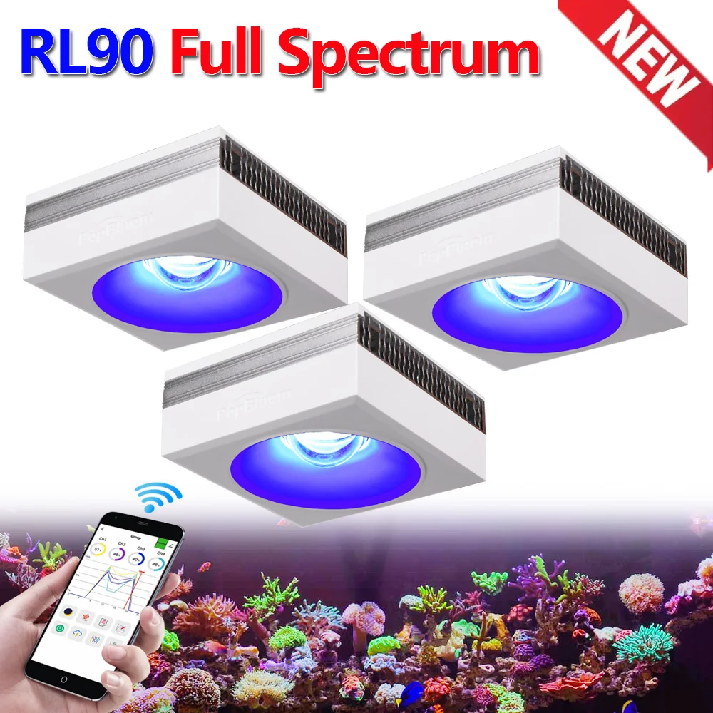 

PopBloom-WiFi LED Aquarium Lighting Full Spectrum Saltwater LED Aquarium Lamp for Marine Coral Grow Fish Tanks,LPS,SPS,120-180CM