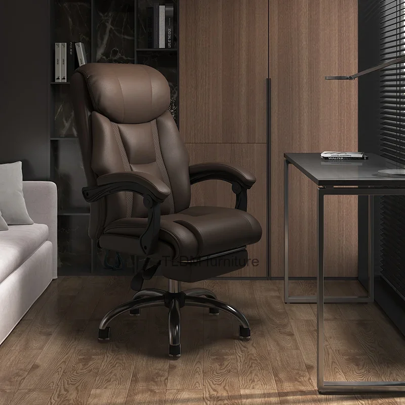 Leather Rotating Office Chair Mobile Chaise Ergonomic Armrest Luxury Arm Office Chair Gaming Silla Oficinas Modern Furniture
Leather Rotating Office Chair Mobile Chaise Ergonomic Armrest Luxury Arm Office Chair Gaming Silla Oficinas Modern Furniture
