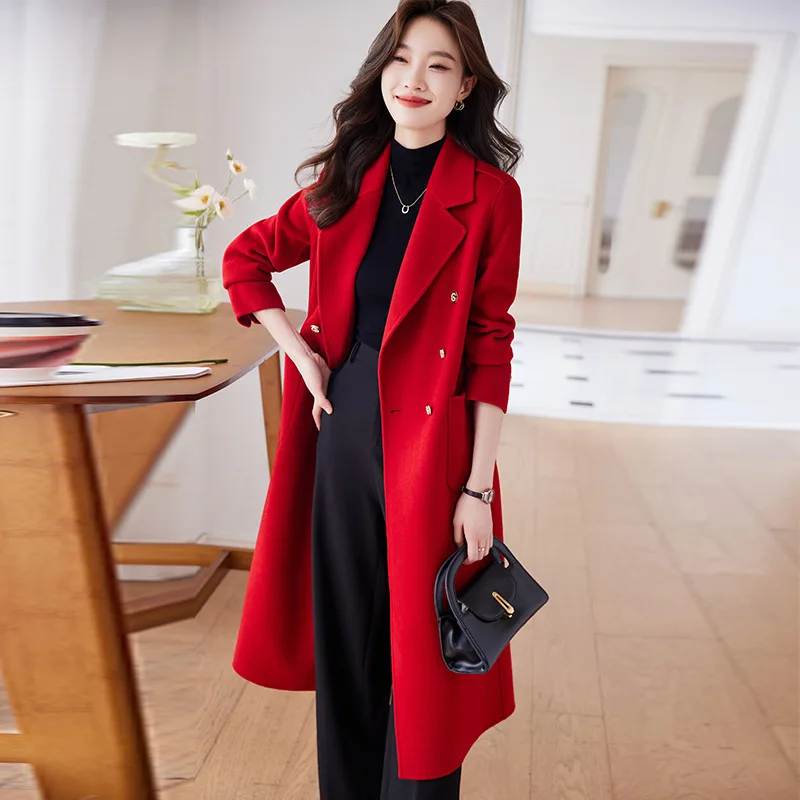 Long Windbreaker Woolen Coat For Women Winter Warm Outwear Coat Slim Fashion Styles Thick Overcoat Tops Clothes
Long Windbreaker Woolen Coat For Women Winter Warm Outwear Coat Slim Fashion Styles Thick Overcoat Tops Clothes