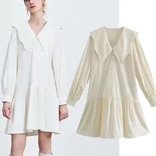 Maxdutti Cascading Loose Mini Dress Women 2022 Spring England Style Fashion Simple Solid Peter Pan Collar Party Dress Women
Maxdutti Cascading Loose Mini Dress Women 2022 Spring England Style Fashion Simple Solid Peter Pan Collar Party Dress Women