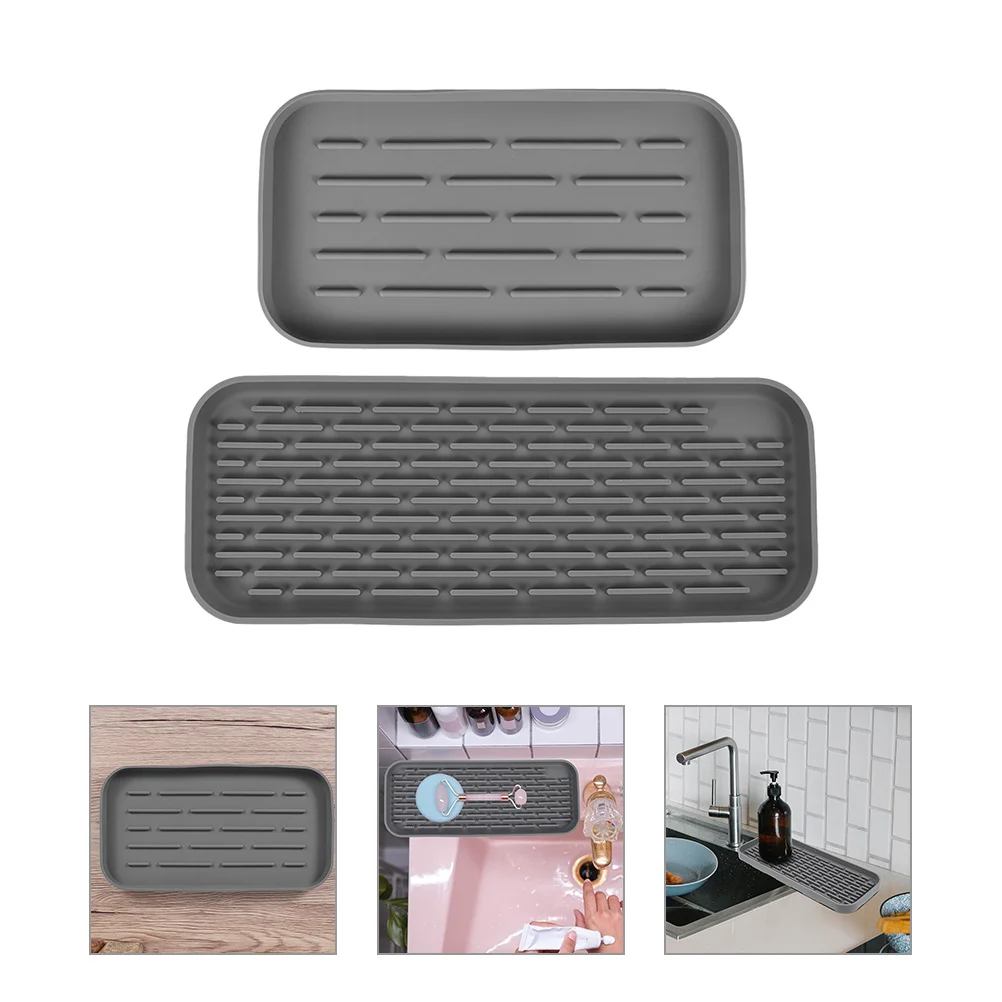 2 Pcs Silicone Storage Tray Rectangle Bathroom Vanity Counter Soap Jewelry Plate Silica Gel Holder
2 Pcs Silicone Storage Tray Rectangle Bathroom Vanity Counter Soap Jewelry Plate Silica Gel Holder
