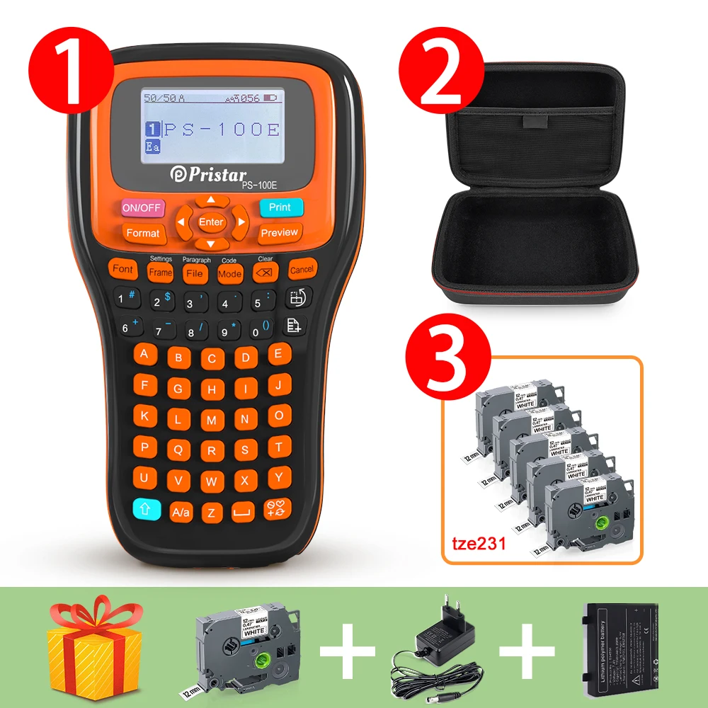Portable Label Machine PS100E with PS100E Label Printer Case Replace for Brother Ptouch Label Maker with tze231 FX231 Label Tape
Portable Label Machine PS100E with PS100E Label Printer Case Replace for Brother Ptouch Label Maker with tze231 FX231 Label Tape