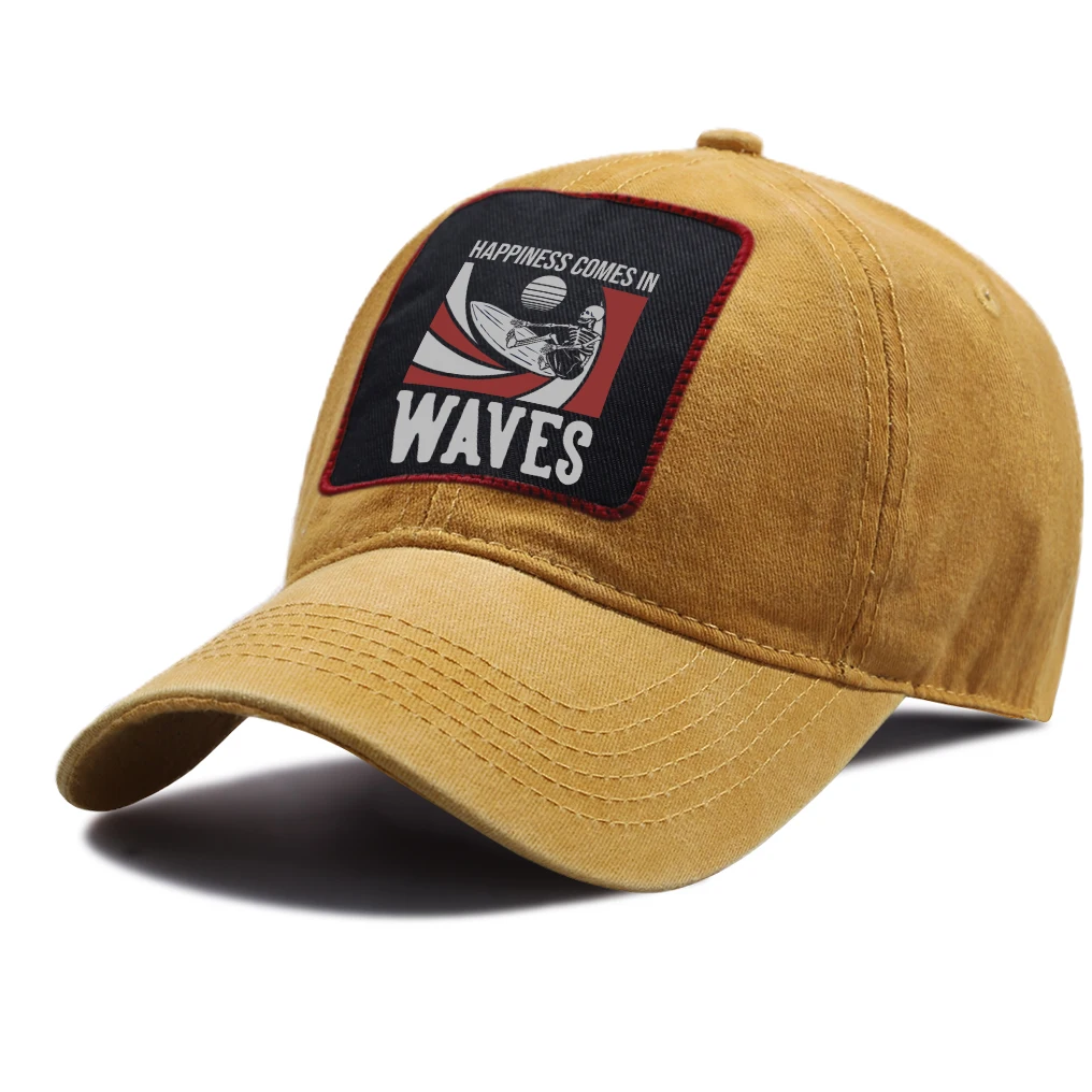 Happiness Comes In Waves Printed Womans Caps Fashionable Vintage All-math Distressed Baseball Cap Casual Creativity Unisex Hats
Happiness Comes In Waves Printed Womans Caps Fashionable Vintage All-math Distressed Baseball Cap Casual Creativity Unisex Hats