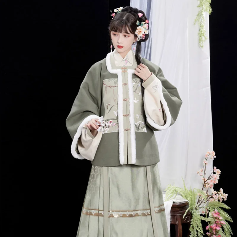 New Ming Dynasty Clothes For Women Adult Green Hanfu Suit Chinese Traditional Clothes Horse Face Skirt Festival Clothing DQL7975
New Ming Dynasty Clothes For Women Adult Green Hanfu Suit Chinese Traditional Clothes Horse Face Skirt Festival Clothing DQL7975