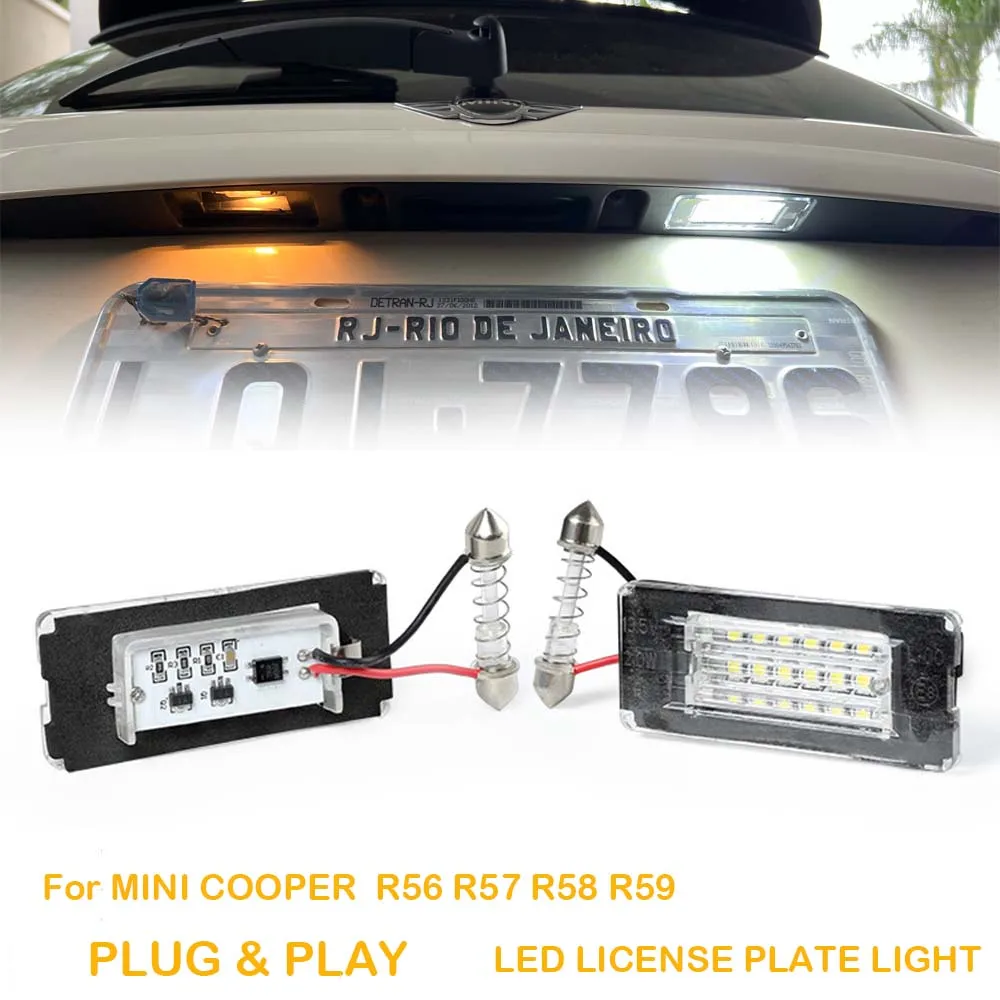 

For Mini Cooper R56 Hatchback R57 Convertible R58 R59 Canbus Error Free LED License Number Plate Light OEM part# 51132756227