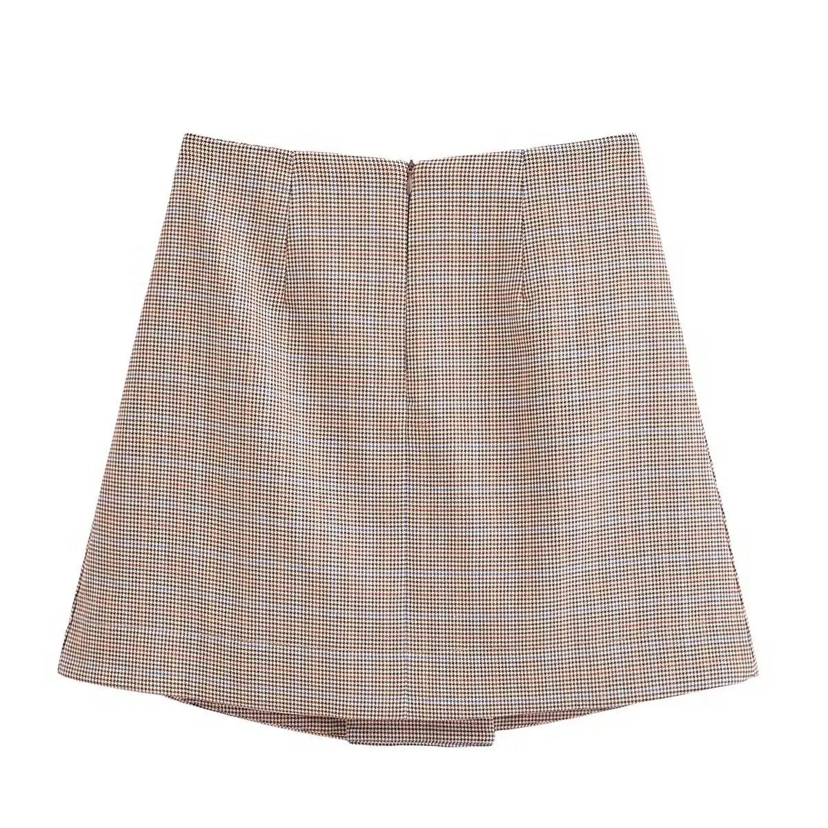 

Jenny&Dave Fashion Retro Plaid High Waisted A-line Skirt Autumn Winter British Mini Skirt For Women