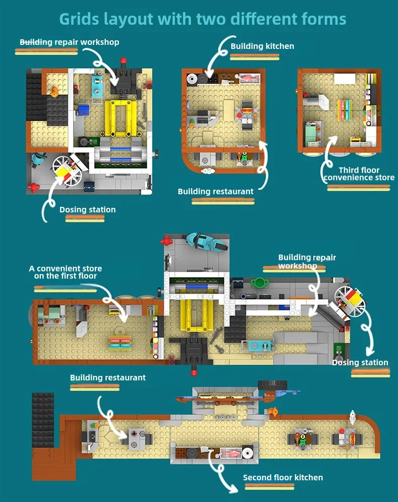 CreativeExpert IDEAS Cities repair Shop City Model MOC Street View 2in1 Building Blocks with light Toys steam 1637pcs CreativeExpert IDEAS Cities repair Shop City Model MOC Street View 2in1 Building Blocks with light Toys steam 1637pcs