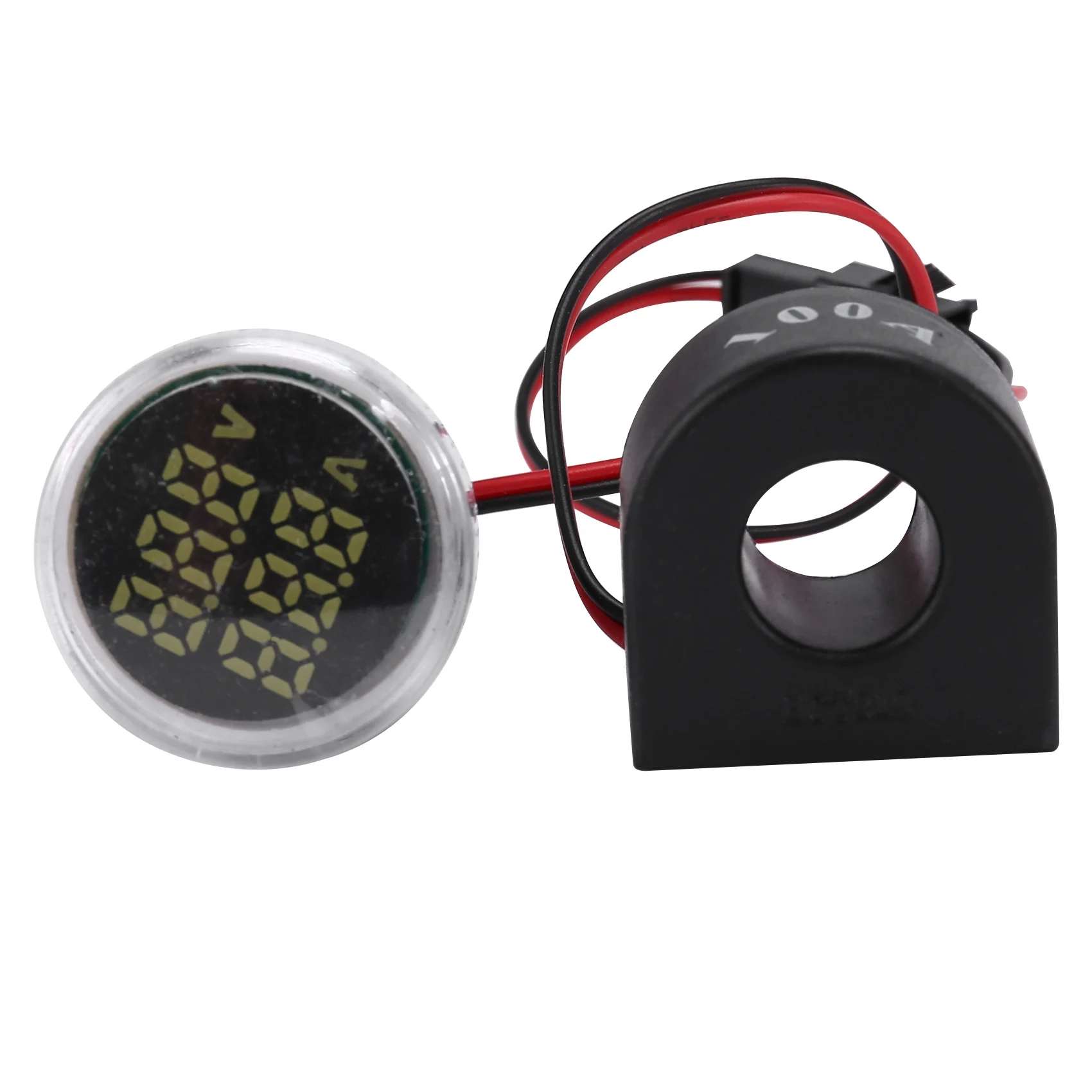 

Mini Digital Voltmeter Ammeter 22mm Round AC 50-500V 0-100A Amp Volt Voltage Tester Meter Dual LED Indicator(White)