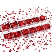 12 Grid Laser Nail Art Sequins Big Red Love Butterfly Maple Leaf Nail Patch Jewelry For Diy Valentines Nail Accessories
12 Grid Laser Nail Art Sequins Big Red Love Butterfly Maple Leaf Nail Patch Jewelry For Diy Valentines Nail Accessories