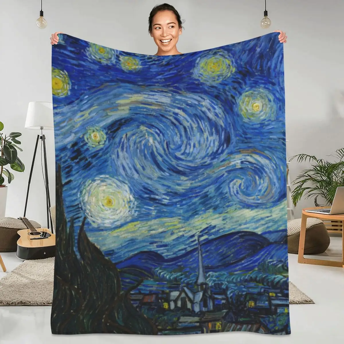 

Фланелевое Одеяло Star Van Gogh, мягкое прочное постельное белье со Звездной ночей и импрессионизмом, забавное покрывало для кемпинга, гостиной