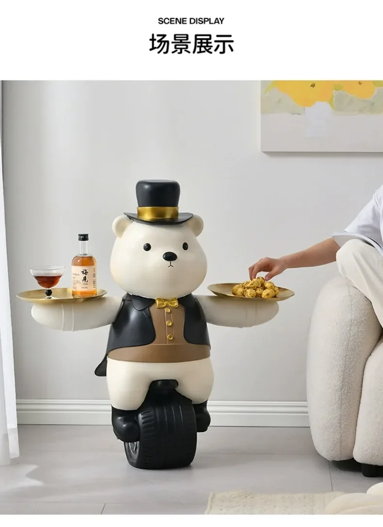 Modern Light Luxury Living Room Creative Floor-standing Bear Ornaments Lamp Panel Sofa Storage Tray High-end Home Decoration Modern Light Luxury Living Room Creative Floor-standing Bear Ornaments Lamp Panel Sofa Storage Tray High-end Home Decoration