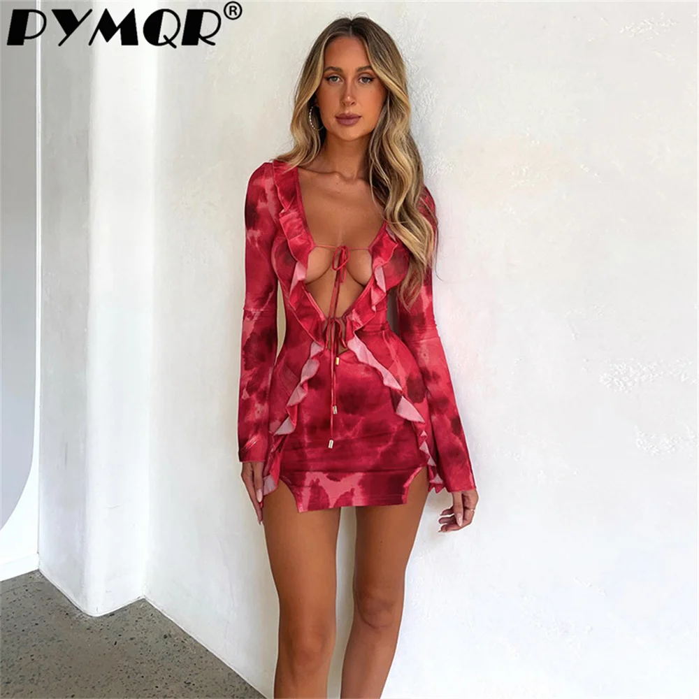 PYMQR Wholesale 2023 Summer New Long Sleeve Strap Street Printed Spicy Girls' Sexy Mesh Bodycon Dress Woman Party Club Wear
PYMQR Wholesale 2023 Summer New Long Sleeve Strap Street Printed Spicy Girls' Sexy Mesh Bodycon Dress Woman Party Club Wear