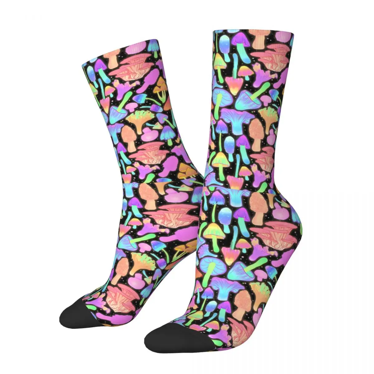 

Funny Crazy Sock for Men Spooky Hunt Neon Hip Hop Harajuku Mushroom Happy Breathable Pattern Printed Boys Crew Sock Novelty Gift