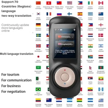 Smart T2S Portable Instant Voice Translator Support 70 Countries Language Two-way Translation Multi-Language Translator Voice
Smart T2S Portable Instant Voice Translator Support 70 Countries Language Two-way Translation Multi-Language Translator Voice