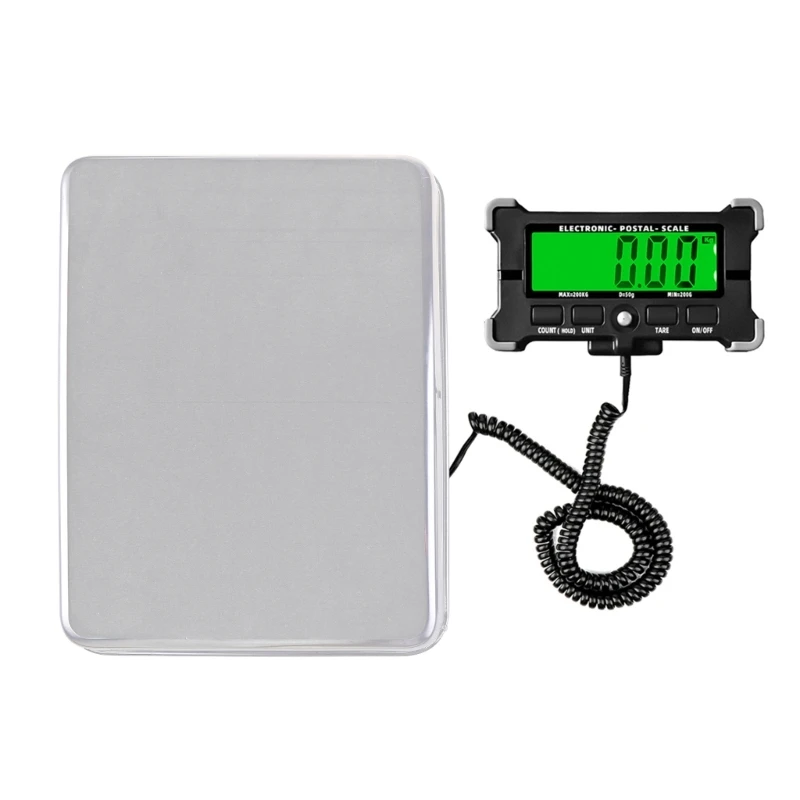 Digital Shipping Scale with Green Backlight Durable Stainless Steel Postal Scale Shipping Scale 200kg/440lbs LCD Display
Digital Shipping Scale with Green Backlight Durable Stainless Steel Postal Scale Shipping Scale 200kg/440lbs LCD Display