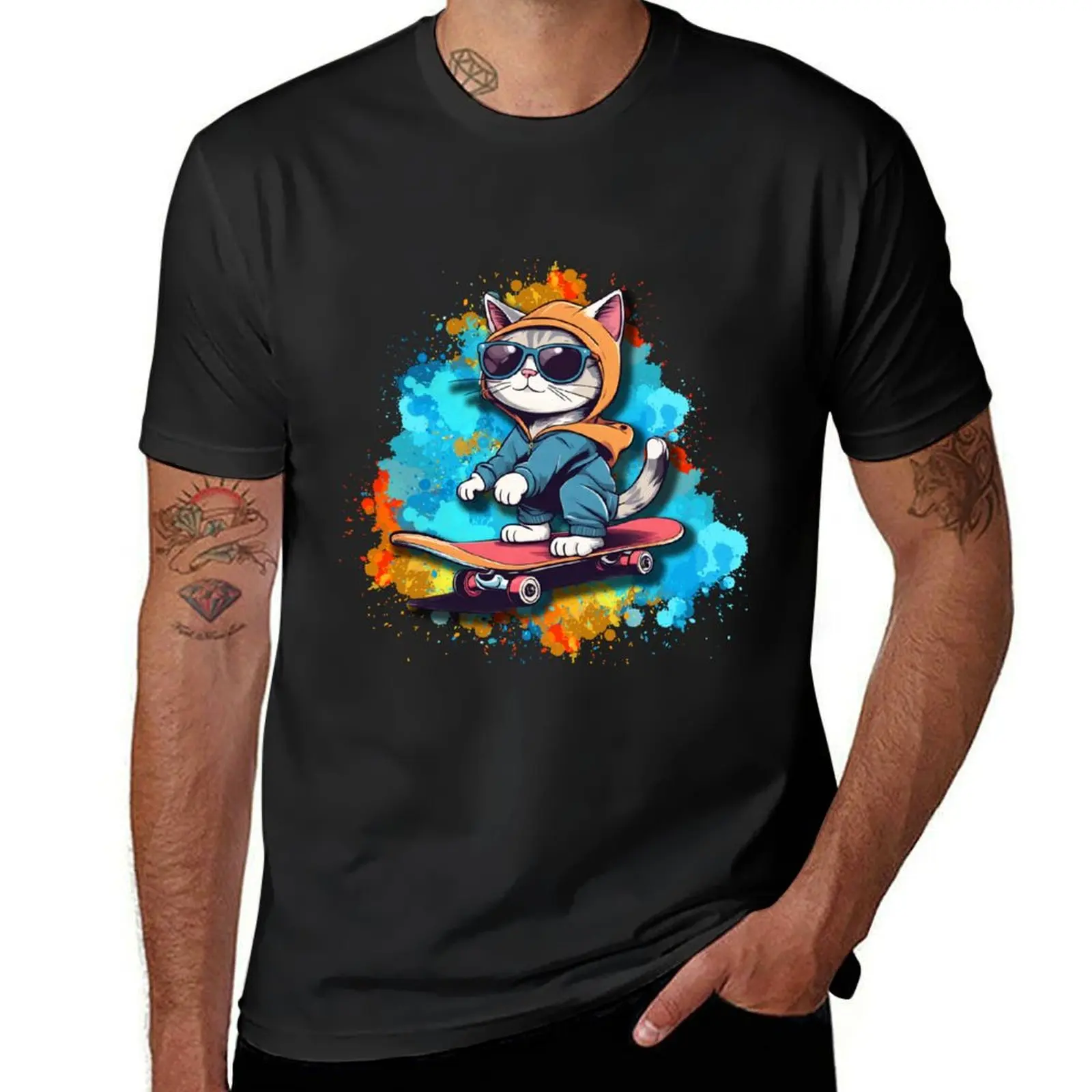 funny cat on a skatebord dressed in tracksuits and glasses T-Shirt boys animal print sweat mens t shirt
funny cat on a skatebord dressed in tracksuits and glasses T-Shirt boys animal print sweat mens t shirt