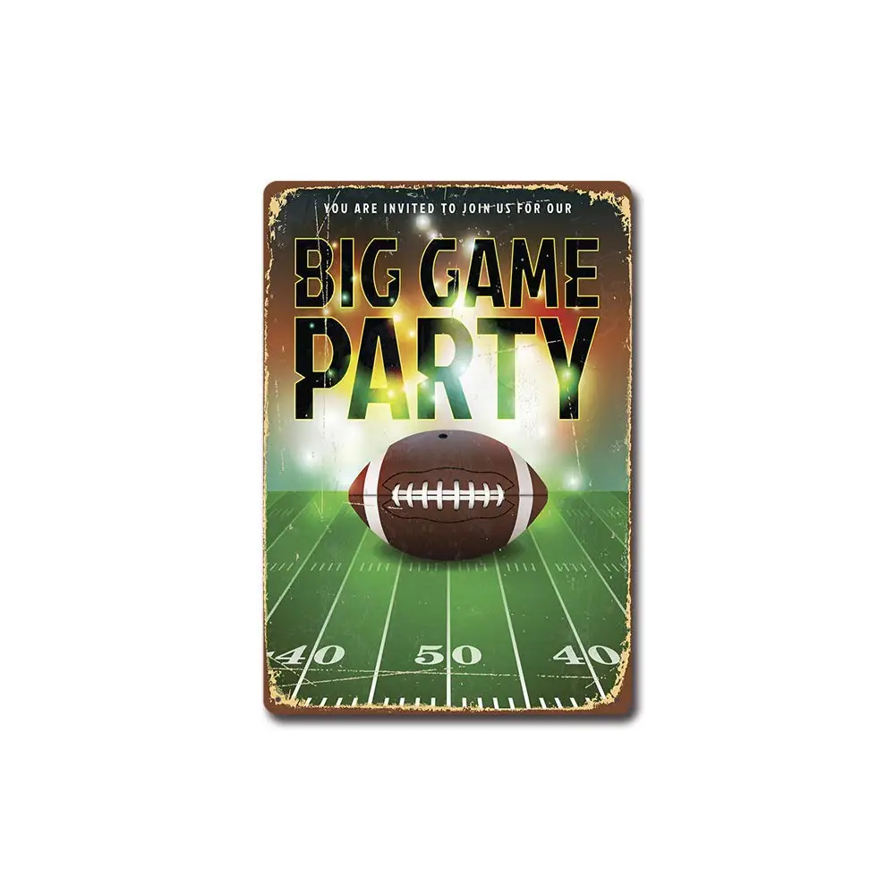 SLALL Big Game Party !Suitable Office Posters Retro Street Sign Household Metal Tin Sign Bar Cafe Car Motorcycle Garage Decorati
SLALL Big Game Party !Suitable Office Posters Retro Street Sign Household Metal Tin Sign Bar Cafe Car Motorcycle Garage Decorati