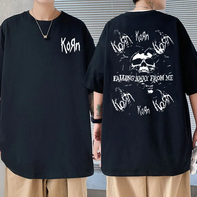 

Rock Band Korn Print Tshirt Skeleton Graphics T-shirts Men Women Casual Oversized Short Sleeve T Shirt Male Vintage Gothic Tees
