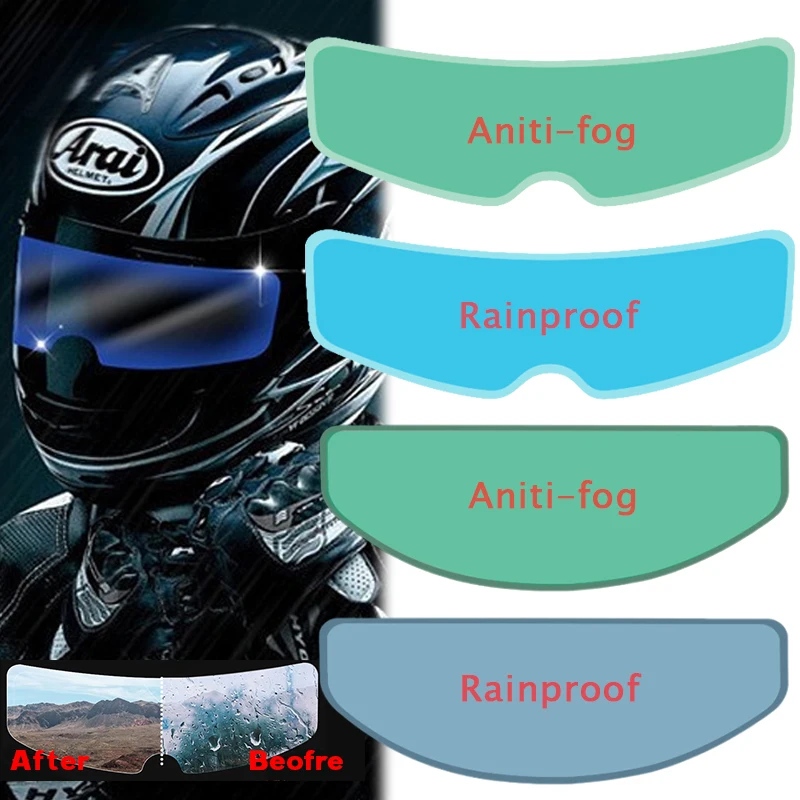 

Moto Helmet Anti-fog Patch Film Rainproof Lens Film for Motorcycle Visor Clear Fog Resistant Motor Racing Accessories Universal