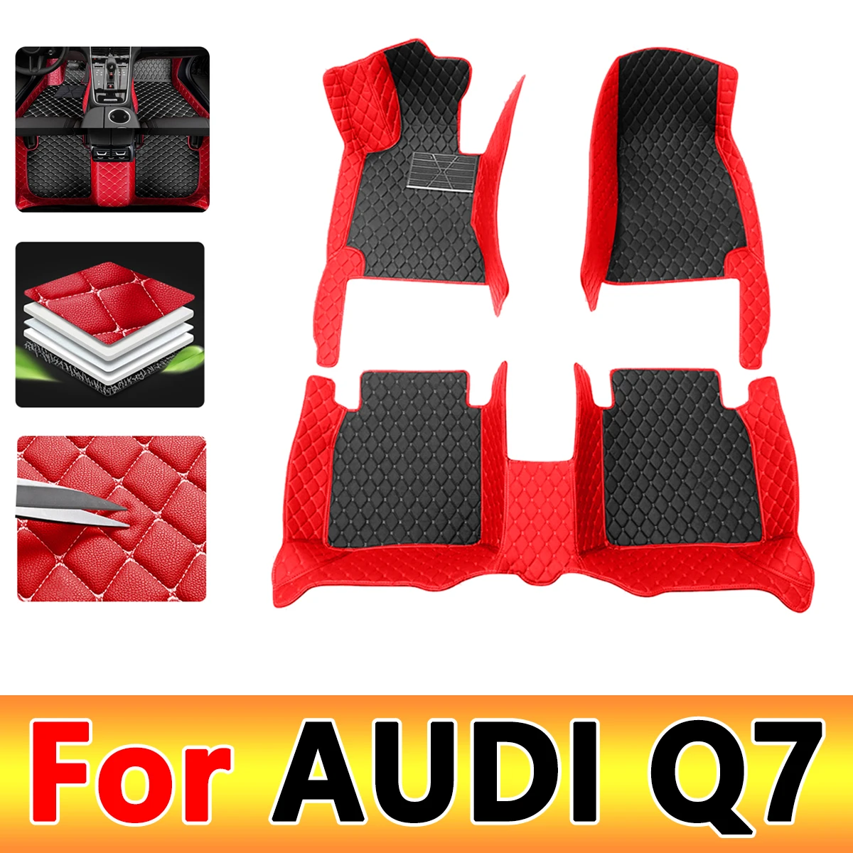 

Car floor mats for AUDI Q7 (Seven seats) 2016 2017 2018 2019 Custom auto foot Pads automobile carpet cover