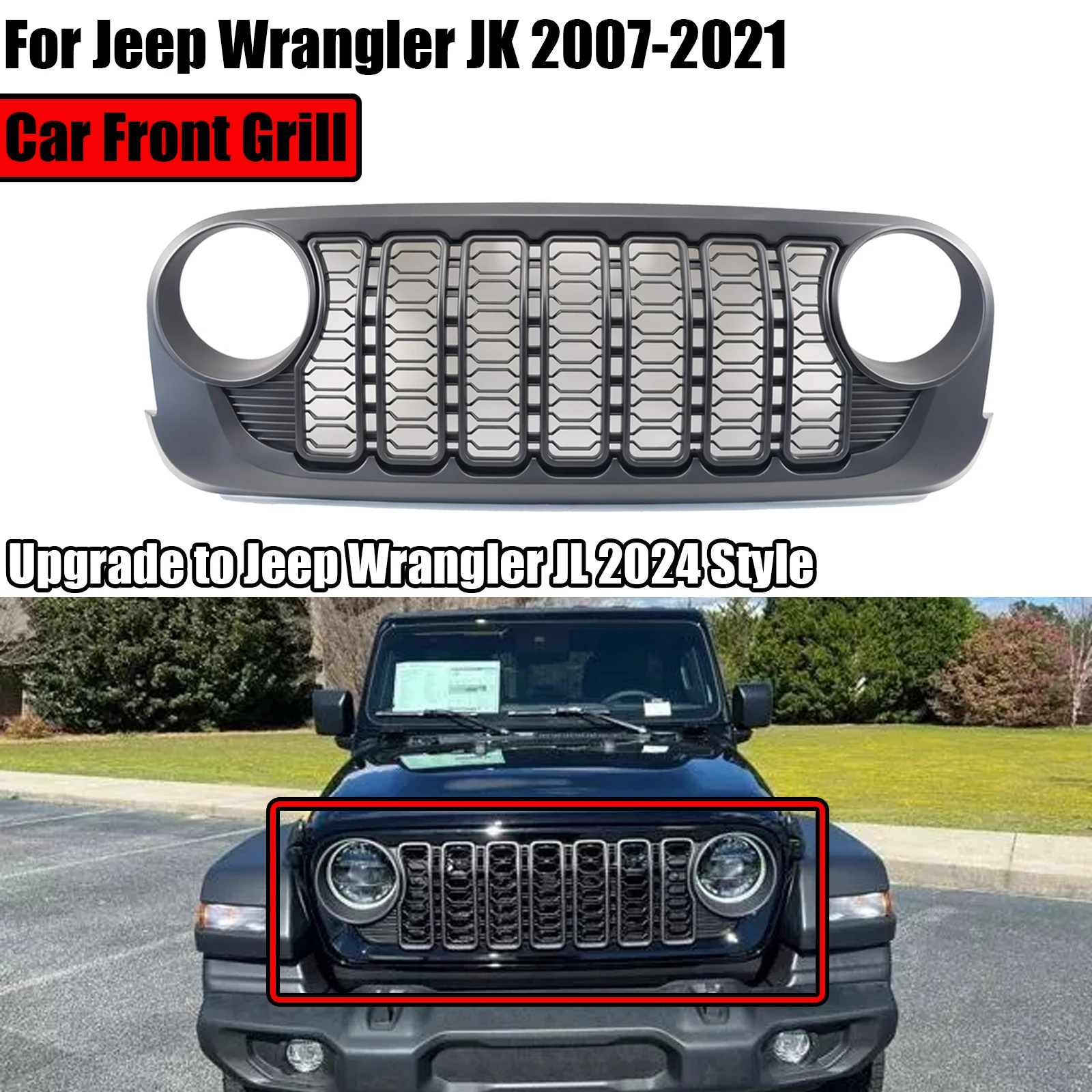 Для Jeep Wrangler JK 2007-2017 Решетка переднего бампера автомобиля ремонт радиатора до Wrangler JL 2024 Стиль Матовый Черный ABS
Для Jeep Wrangler JK 2007-2017 Решетка переднего бампера автомобиля ремонт радиатора до Wrangler JL 2024 Стиль Матовый Черный ABS