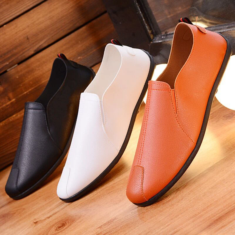 

Men Casual Shoes Summer Loafers Old PU Shoes Man Fashion Flat Soft Driving Footwear Lightweight Male Peas Shoes Loafers Zapatos