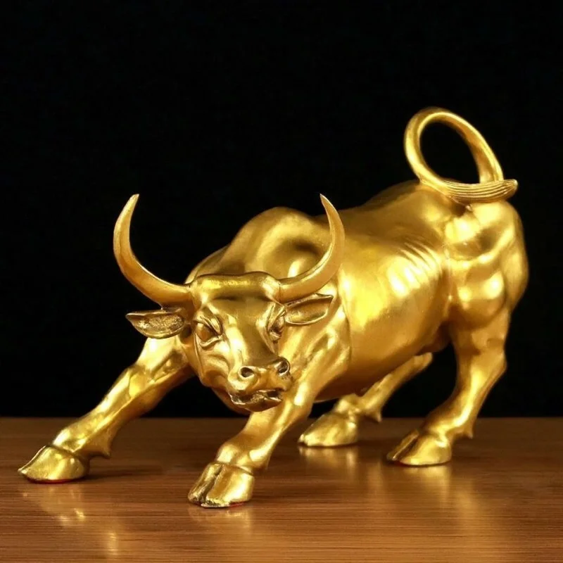 Brass Bull Wall Street Cattle Sculpture Copper Cow Statue Mascot Ornament Office Decoration Animal Feng Shui Miniature Items
Brass Bull Wall Street Cattle Sculpture Copper Cow Statue Mascot Ornament Office Decoration Animal Feng Shui Miniature Items
