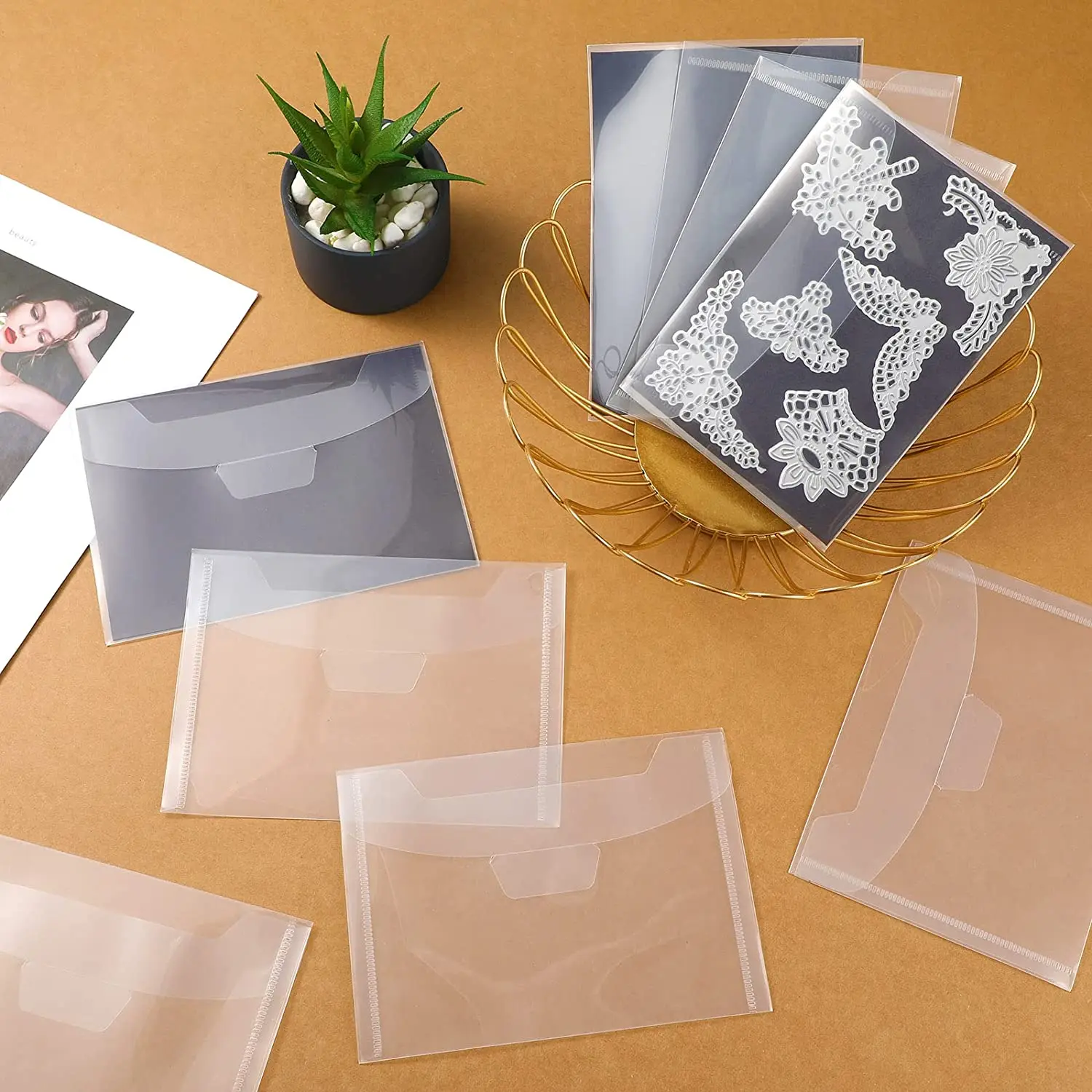 20 Pcs Clear Stamp and Die Storage Bag Resealable Storage Pocket Large Envelope Case for DIY Scrapbooking Paper Card
20 Pcs Clear Stamp and Die Storage Bag Resealable Storage Pocket Large Envelope Case for DIY Scrapbooking Paper Card