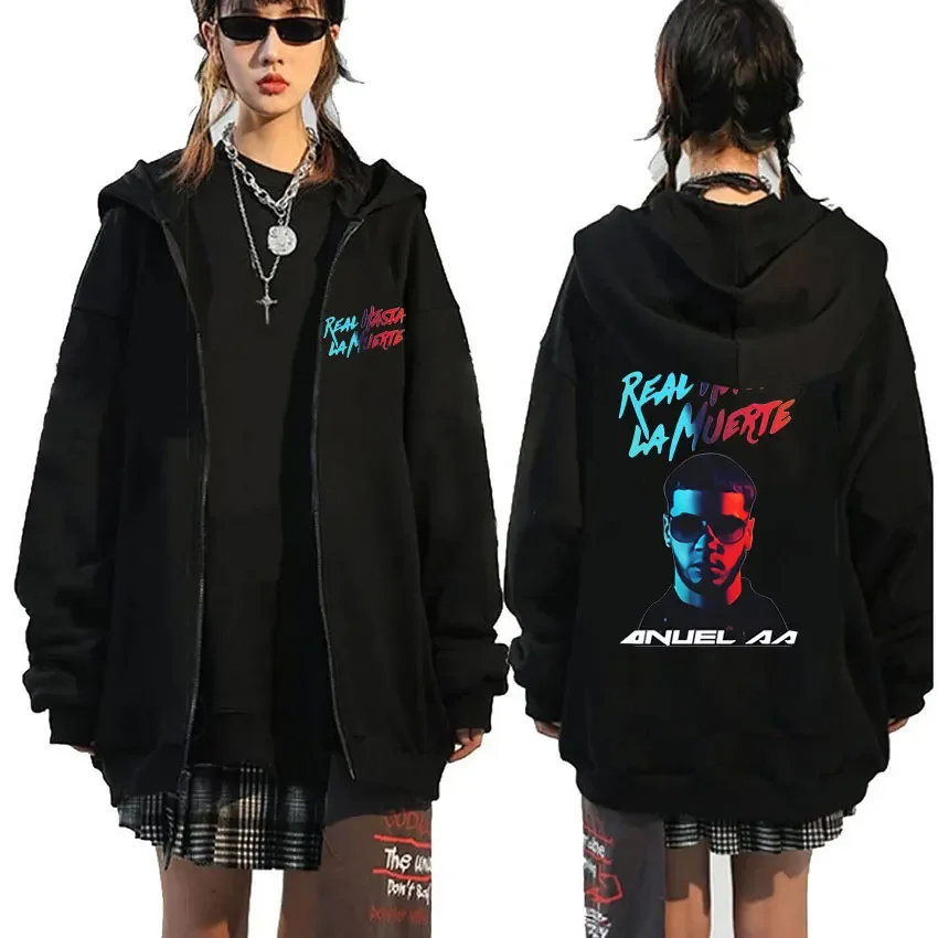 Rapper Anuel AA Real Hasta La Muerte Pullover Zipper Hoodie Men Women Casual Fashion Zip Up Hooded Sweatshirt Coats Streetwear
Rapper Anuel AA Real Hasta La Muerte Pullover Zipper Hoodie Men Women Casual Fashion Zip Up Hooded Sweatshirt Coats Streetwear