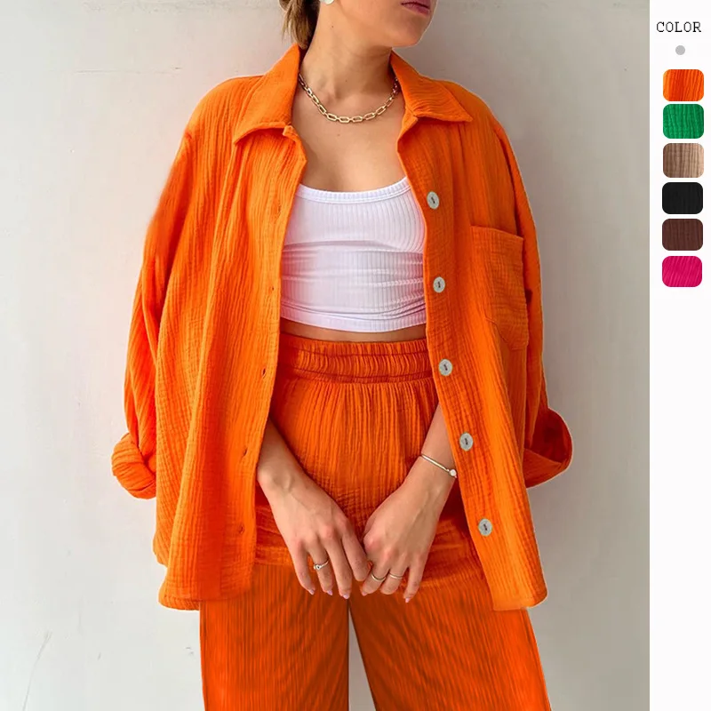 Женские комплекты, рубашка с отложным воротником и длинными рукавами, брюки, Модный повседневный костюм, кардиган, комплект из двух предметов
Женские комплекты, рубашка с отложным воротником и длинными рукавами, брюки, Модный повседневный костюм, кардиган, комплект из двух предметов