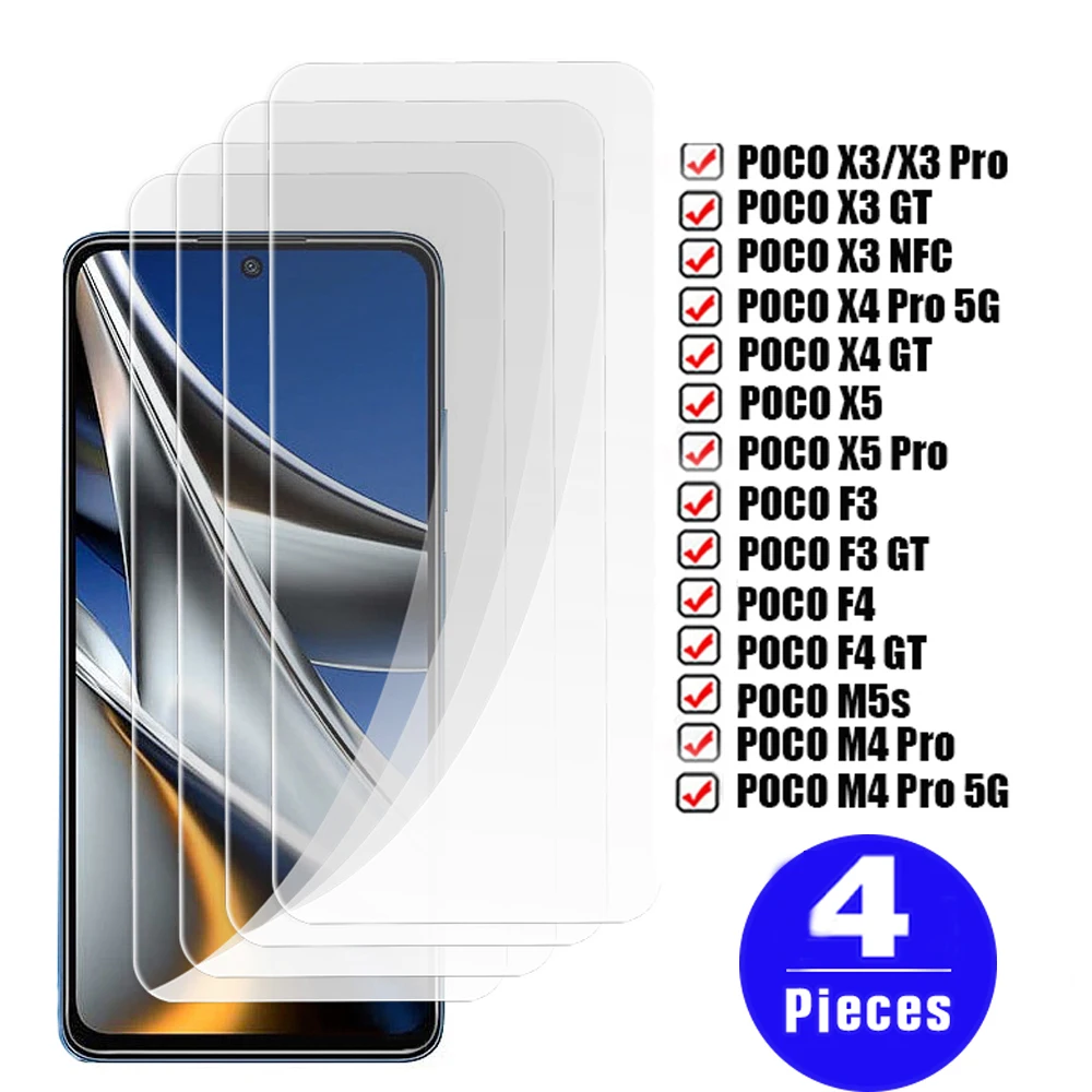 4 шт. закаленное стекло для xiaomi Poco X4 Pro 5G Защитная пленка для телефона Poco M5 M5s X5 pro M4 F4 GT F3 X3
4 шт. закаленное стекло для xiaomi Poco X4 Pro 5G Защитная пленка для телефона Poco M5 M5s X5 pro M4 F4 GT F3 X3