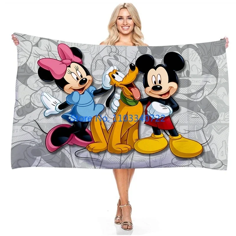 

Mickey and Minnie Mouse Print 3d Bath Towels Beach Towel Swimming Towel for Adults Children's Gift