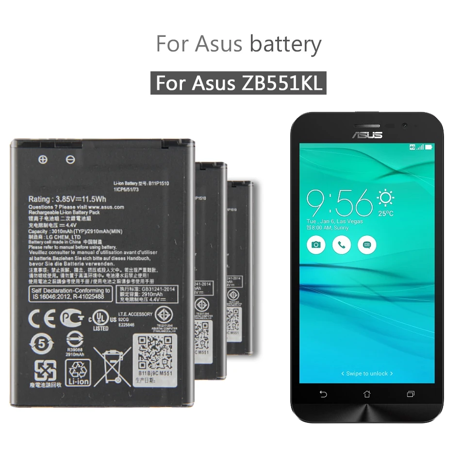 Аккумулятор для телефона ASUS ZB551KL аккумулятор ZenFone Go TV X013DB 11P1510 3010 мАч батарея +