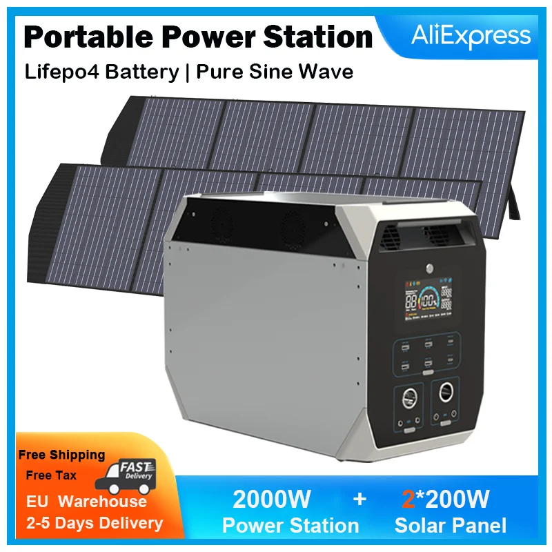 Powering Car Refrigerator TV Laptops 2048Wh Camping Power Station With 200W Or 400W Solar Panel Lifepo4 Battery
Powering Car Refrigerator TV Laptops 2048Wh Camping Power Station With 200W Or 400W Solar Panel Lifepo4 Battery