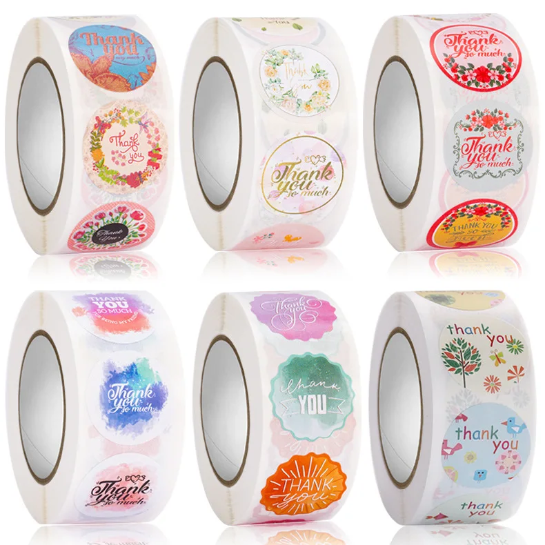 500Pcs/Roll Floral Thank You Stickers Scrapbooking For Package Seal Labels Custom Sticker Decoration Wedding Sticker
500Pcs/Roll Floral Thank You Stickers Scrapbooking For Package Seal Labels Custom Sticker Decoration Wedding Sticker