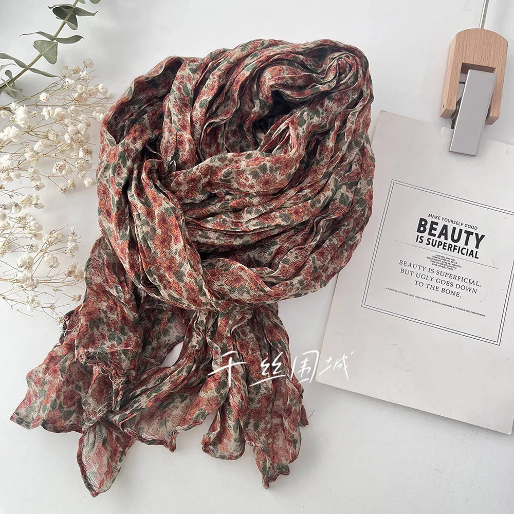 Spring Summer New Thin Breathable Cotton and Linen Touch Scarf for Women's Artistic Sunscreen Shawl Versatile Japanese Floral
Spring Summer New Thin Breathable Cotton and Linen Touch Scarf for Women's Artistic Sunscreen Shawl Versatile Japanese Floral