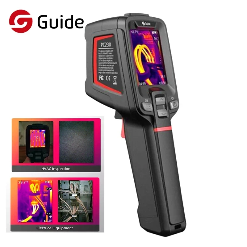 Guide PC230 Handheld Thermal Camera Auto Focus Infrared Thermal Imager 256x192 ThermograpTemperature Leakage Tracking Inspection
Guide PC230 Handheld Thermal Camera Auto Focus Infrared Thermal Imager 256x192 ThermograpTemperature Leakage Tracking Inspection