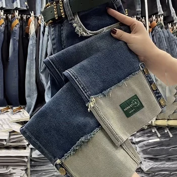 Calça Jeans Reta Y2k: Uma Peça Fundamental para o Verão de 2023 14 Y2k Big Size Jeans Women's Summer Thin 2023 New Curly Straight Leg Pants Fat Mm Thin Nine Minutes Smoke Pipe Pants