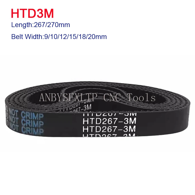 

Резиновый Ремень ГРМ HTD 3M с замкнутым контуром, периметр = 267/270 мм, зубья = 89/90 шага, 3 мм, ширина синхронного ремня = 9/10/12/15/18/20 мм