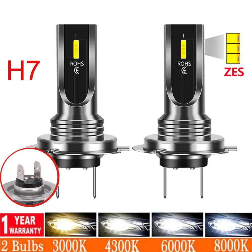 

2Pcs H7 H4 LED Headlight Bulbs High Low Beam 6000K Super White Lights Car Fog Lights Auto DRL H8 H8 H11 ZES Chips 12V 24V 80W