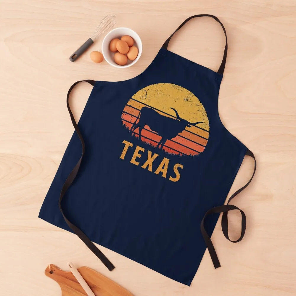 Texas Longhorn Retro Sunset Apron work ladies Camping custom women's kitchen Apron
Texas Longhorn Retro Sunset Apron work ladies Camping custom women's kitchen Apron