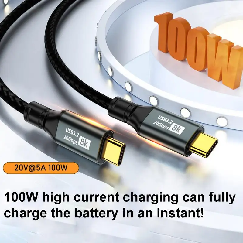 5A Type C Charging Cable 100W USB C To Type C 8k Charging Cable 20Gbps Fast Transmission PD Data Cable For Cell Phones Tablets
5A Type C Charging Cable 100W USB C To Type C 8k Charging Cable 20Gbps Fast Transmission PD Data Cable For Cell Phones Tablets