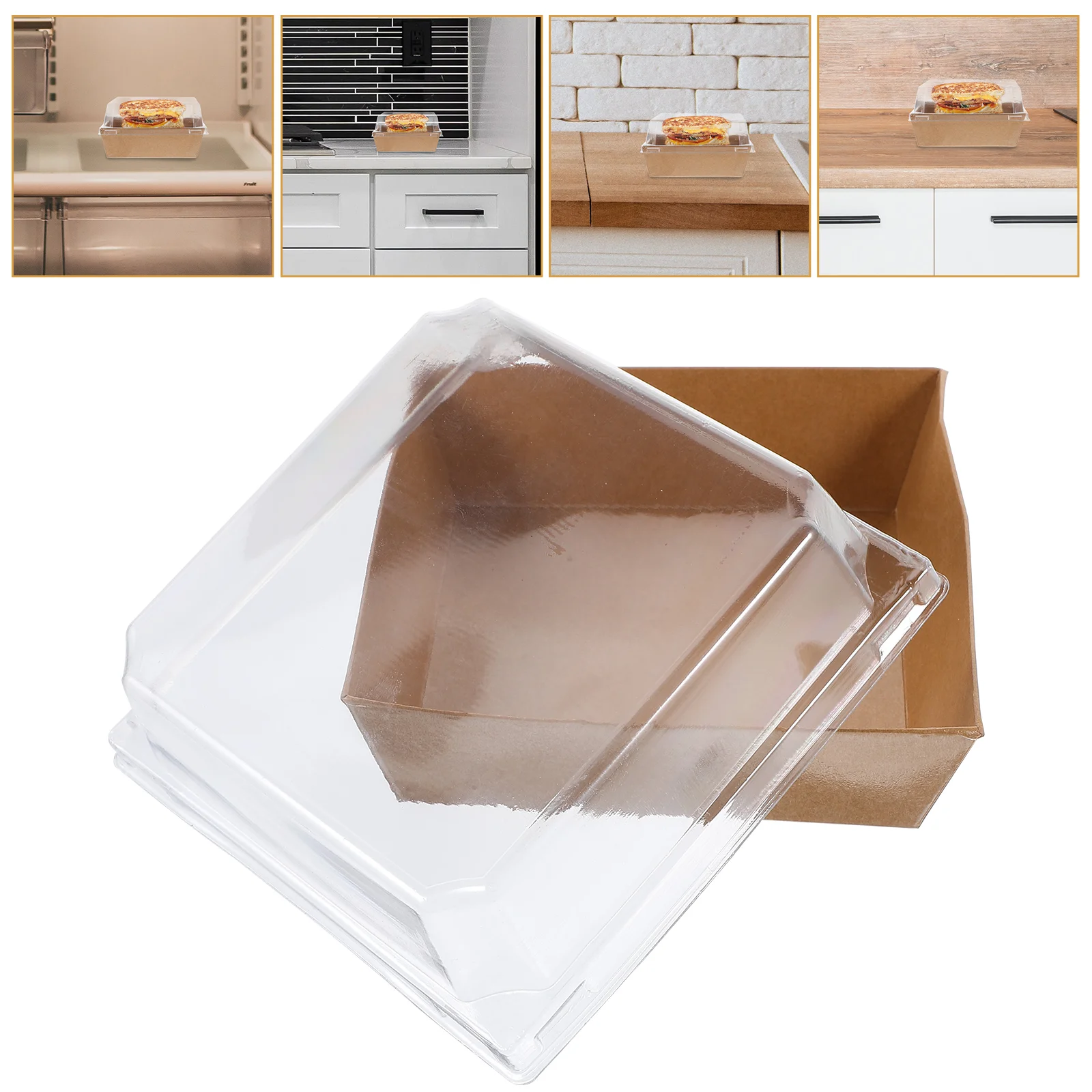 

Sandwich Packing Paper Cake Box Bread Salad Packing Box With Lid Sandwich Packaging Cake Pastry Bread Fruit Salad Box