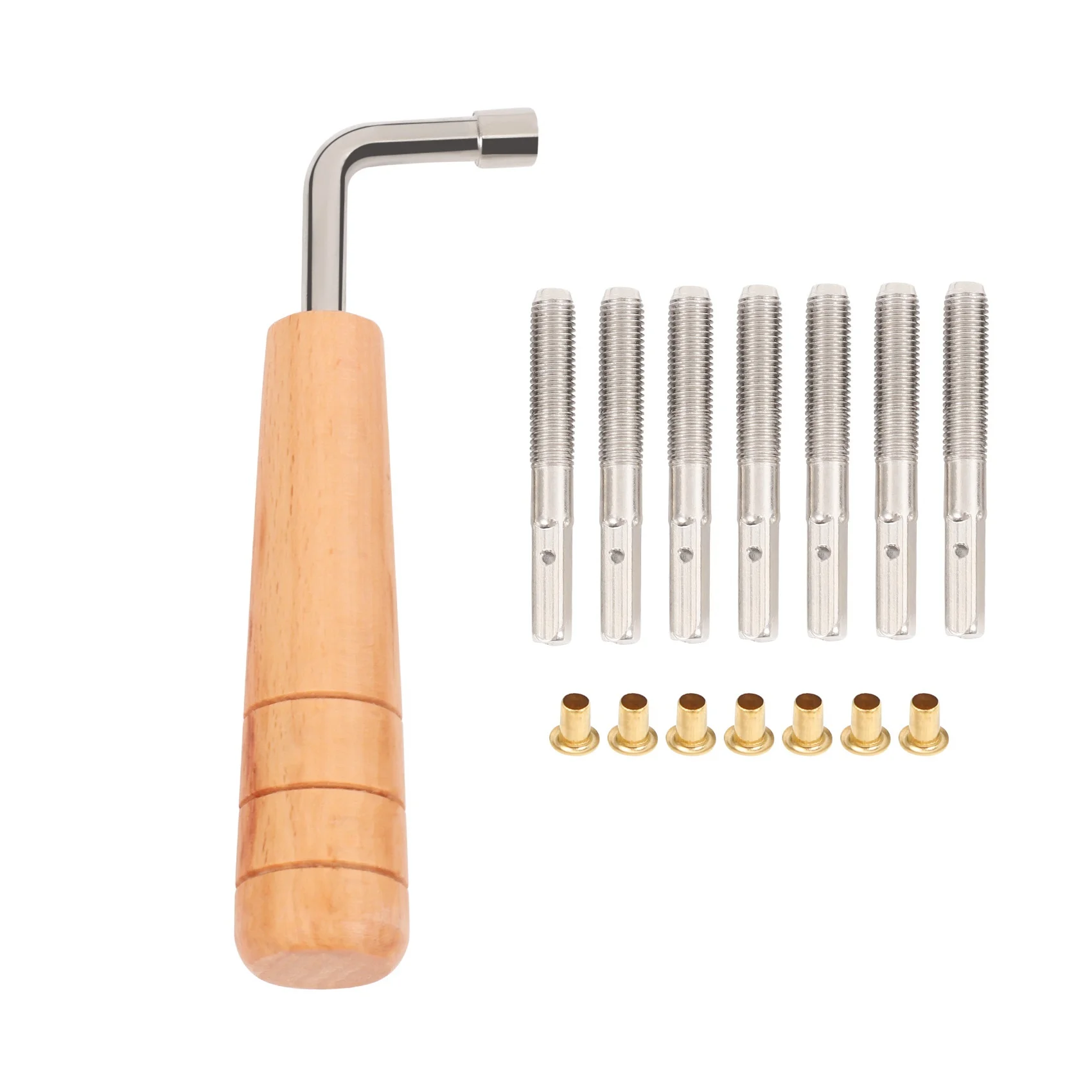 7Pcs Tuning Pins with L-Shape Tuning Wrench for Lyre Harp Strings and Other Primitive Stringed Instruments
7Pcs Tuning Pins with L-Shape Tuning Wrench for Lyre Harp Strings and Other Primitive Stringed Instruments