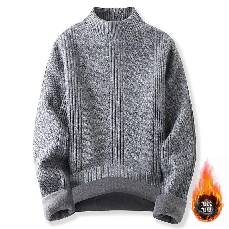Autumn Winter Men's Turtleneck Sweater Men's Knitting Pullovers Striped Knitted Sweater Warm Men Solid color Casual Sweater 
Autumn Winter Men's Turtleneck Sweater Men's Knitting Pullovers Striped Knitted Sweater Warm Men Solid color Casual Sweater