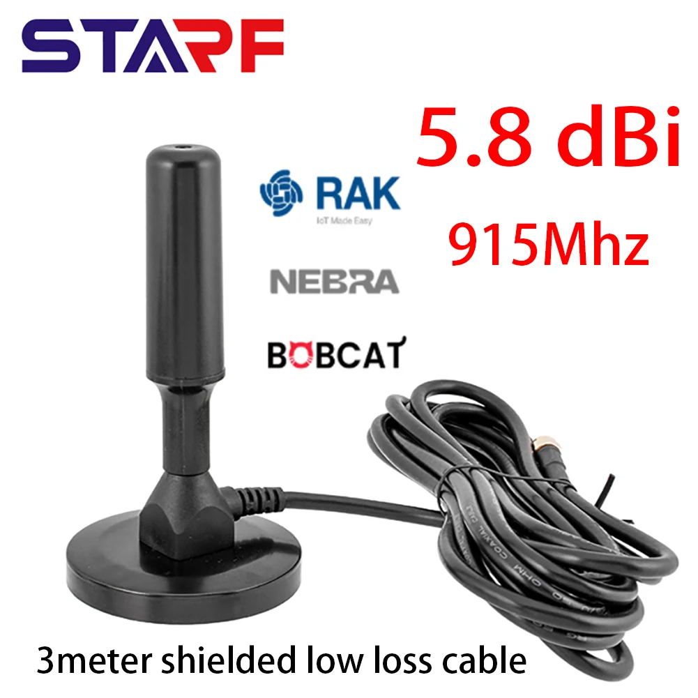 915MHz 5.8dBi Antenna 3meter Cable Magnetic Base RP-SMA Male Connector Nebra Indoor Omni Directional Antenna RAK 2 Bobcat 300
915MHz 5.8dBi Antenna 3meter Cable Magnetic Base RP-SMA Male Connector Nebra Indoor Omni Directional Antenna RAK 2 Bobcat 300