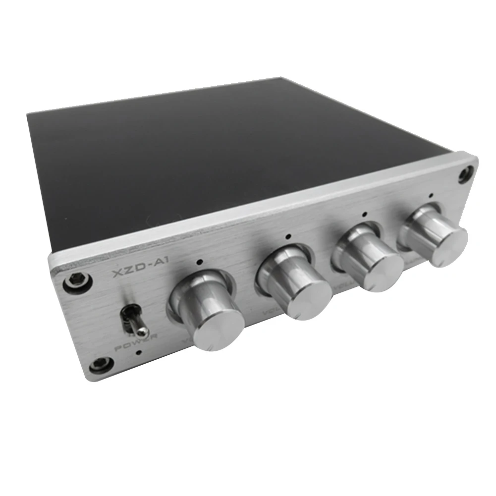 

HIFI Lossless 1 Input 4 Output RCA HUB Audio Distributor Signal Selector Switch Source Switcher Volume Amplifier(Silver)