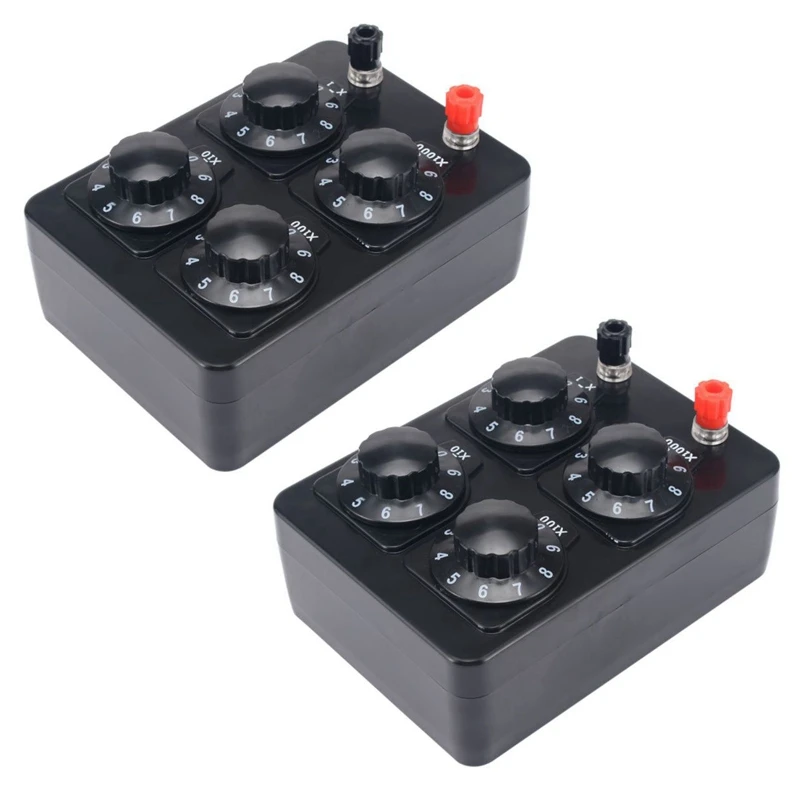 2X 0-9999 Ohm Simple Resistance Box Precision Variable Decade Resistor Teaching Instrument
2X 0-9999 Ohm Simple Resistance Box Precision Variable Decade Resistor Teaching Instrument